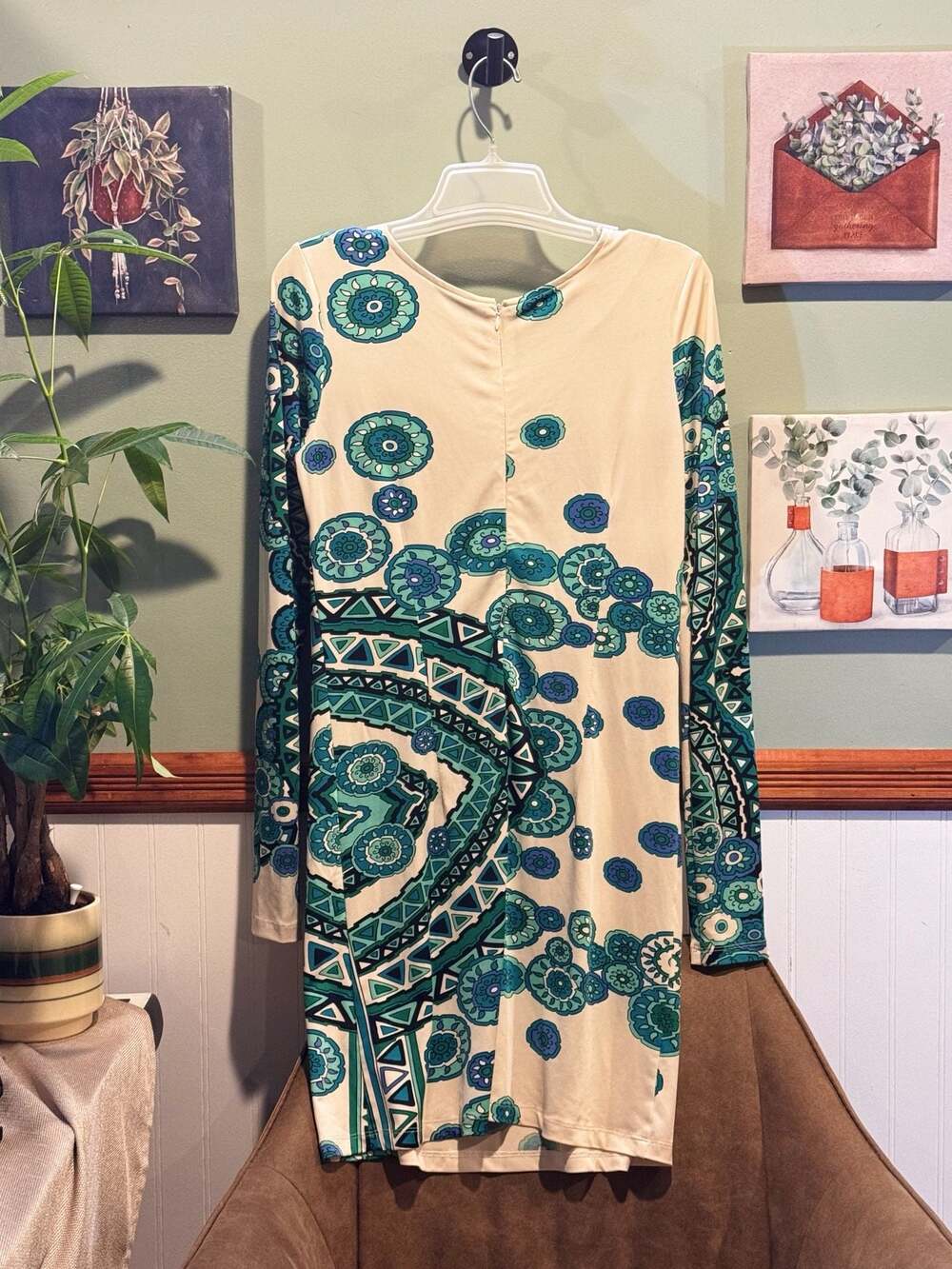 JB by Julie Brown Long Sleeve Geometric Print Sheath Dress
